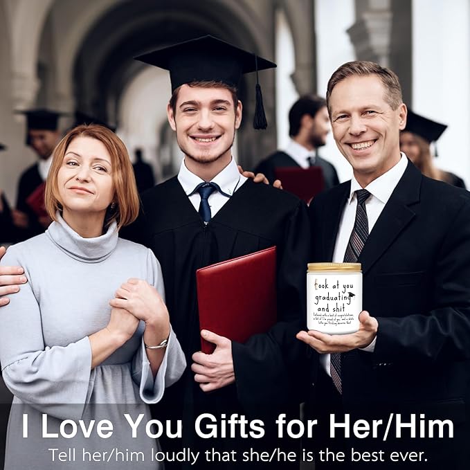 Graduation Gifts, 2026 Funny Graduation Gift for Her Him, Best Grad High School College Congratulations Masters PhD Degree Nurse - Lavender Scented Candles