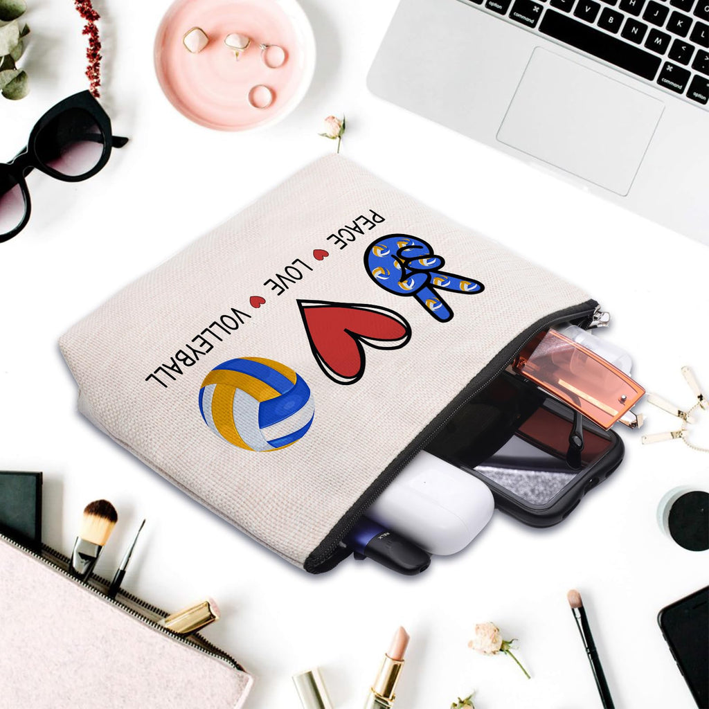 CEASQVAA Volleyball Gifts for Women: Inspirational Makeup Cosmetic Bag, Travel Pouch