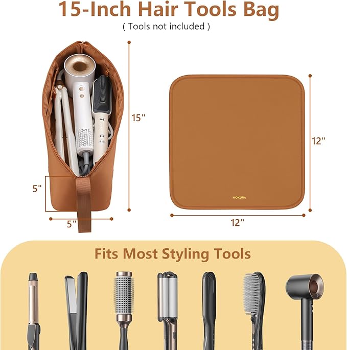 MOKURA Hair Tools Travel Bag with Heat Resistant Mat