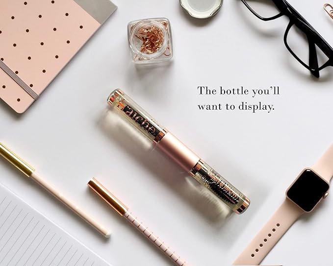 Lash Serum Mascara Tube DOUBLE PACK - Natural Eyelash Serum for Growth, Conditioning &Treatment - Eyelash Growth with Organic Castor Oil to Grow Brows with Eyeliner & Brush