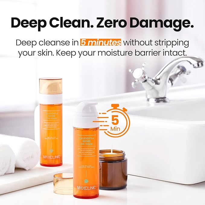 MAXCLINIC K Beauty Calendula Biome Oil To Foam - Makeup Face Wash Cleanser