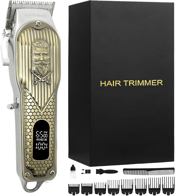 Hair Clippers for Men Professional with Absolutely Heavy-Duty Cutting Performance, Barber Clippers for Haircutting, Hair/Beard Fade Trimmer, High-Power Motor, Metal Housing, Corded/Cordless Operation