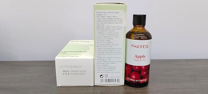 PHATOIL Apple Fragrance Oil for Diffuser Aromatherapy 3.38FL.OZ
