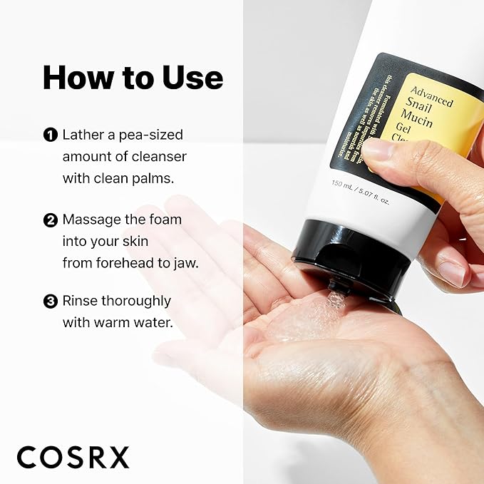 COSRX Advanced Snail Mucin Gel Cleanser for Dull, Sensitive Skin 5.07 oz.