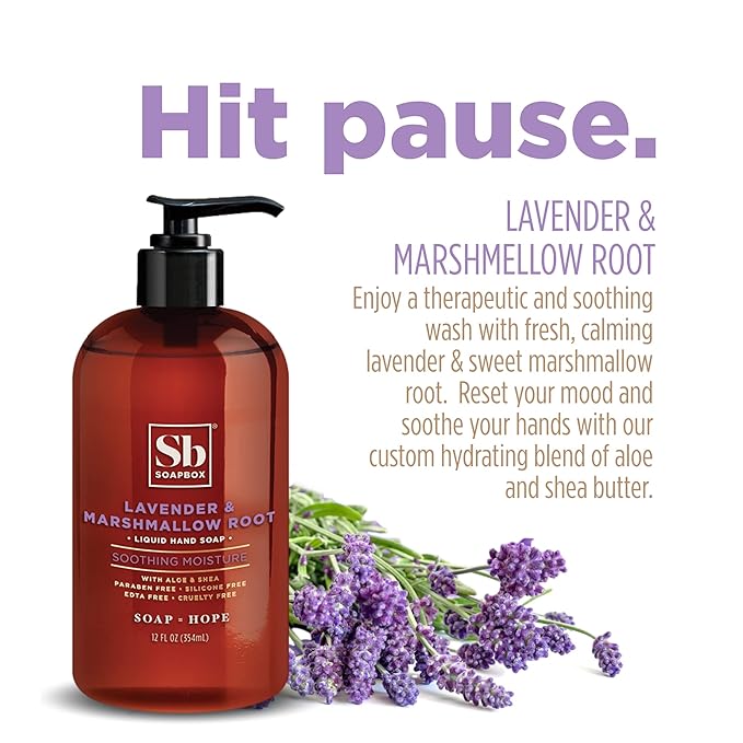 Soapbox Lavender & Marshmallow Root Liquid Hand Soap - Hand Wash - 3 Pack