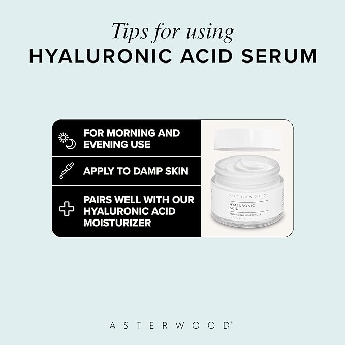 Asterwood Pure Hyaluronic Acid Serum for Face, Anti-Aging & Hydrating