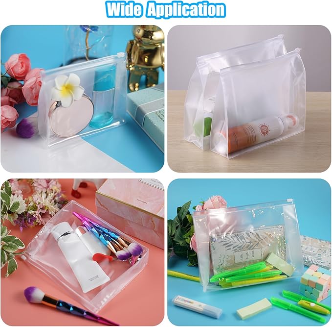 GAWBYET 50 PCS Mini Clear Makeup Bag,Small Clear Zipper Pouch Travel Bag for Toiletries Plastic Cosmetic Organizer Waterproof，for Swimsuit Bikini Travel Vacation(5.9 x 5.1 x 1.4 Inch)
