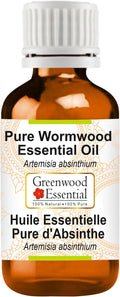 Greenwood Essential Wormwood Essential Oil (Artemisia Absinthium) Pure | Non-Sticky | Non-Greasy | Lightweight | Men & Women | All Skin Types | Steam Distilled 10ml (0.33 oz)
