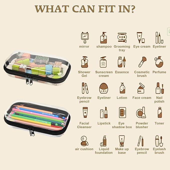 YQBRAO Clear Hard Shell Organizer Set, 2-Pack, Black