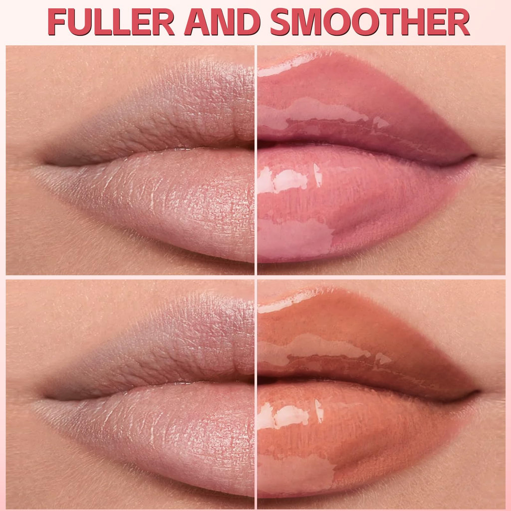 AFGHOUZ 3D Voluming Lip Gloss Long Lasting Moisturizing Lip Gloss for Women Shine and Glowy Finish Lip Makeup 2Pcs