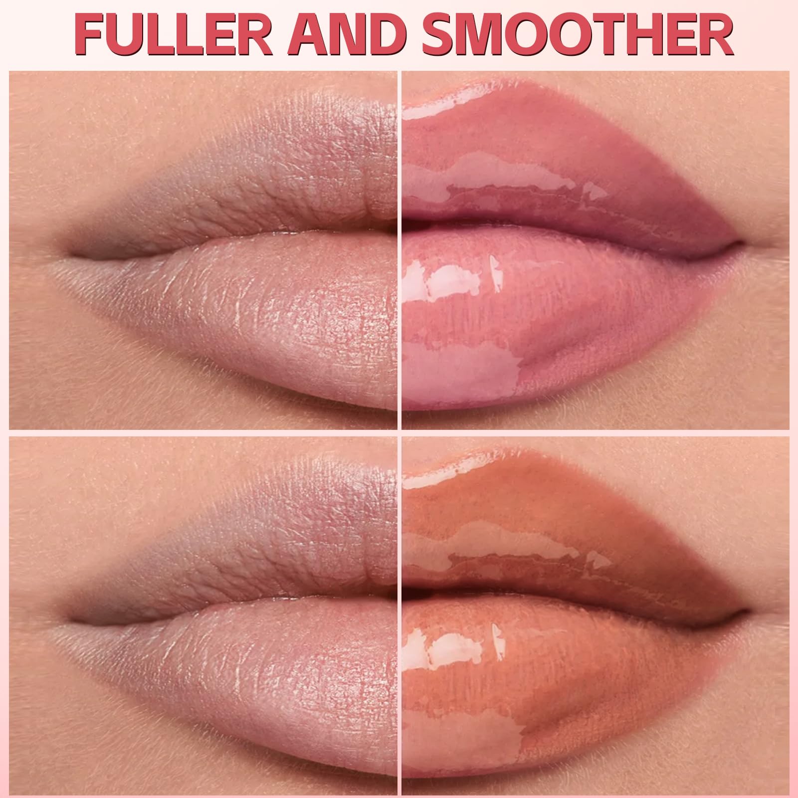 AFGHOUZ 3D Voluming Lip Gloss Long Lasting Moisturizing Lip Gloss for Women Shine and Glowy Finish Lip Makeup 2Pcs
