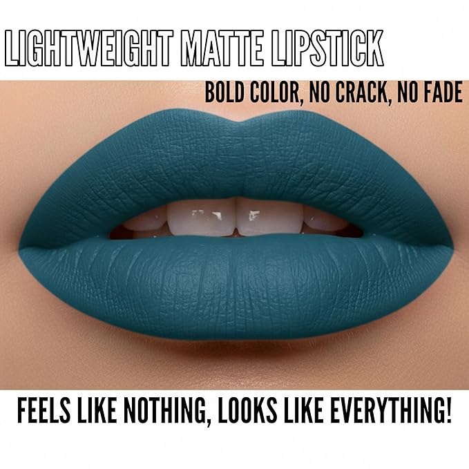 Mynena Hydrating Deep Teal Green Matte Liquid Lipstick Long Lasting - Ivy