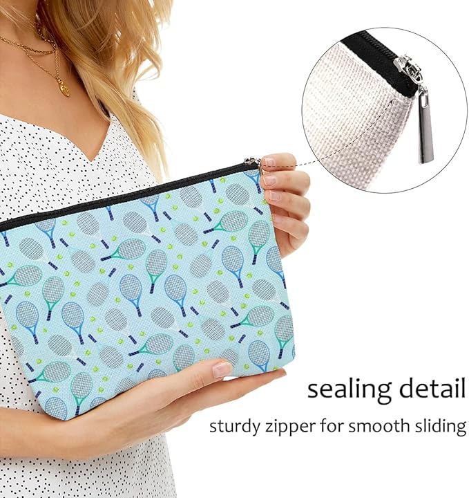 Inspirational Tennis Makeup Bag Accessories Cosmetic Bag Blue