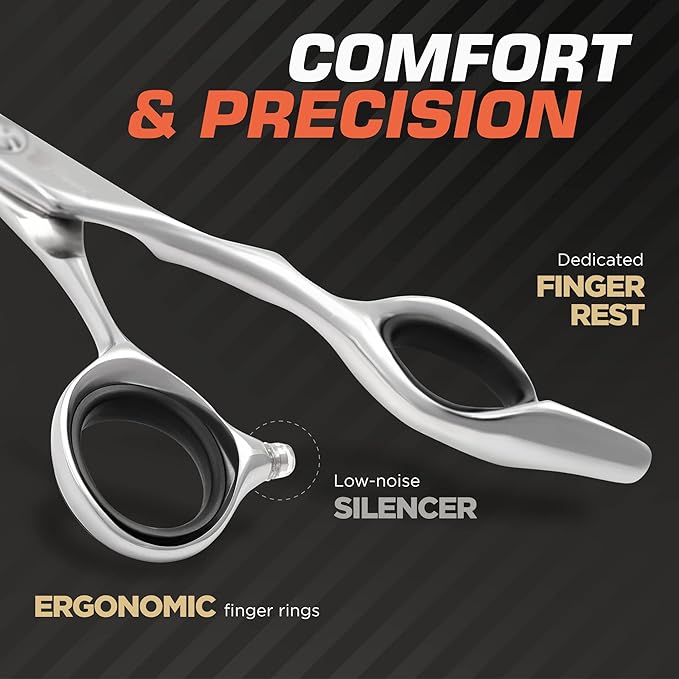 Fagaci Left Handed Thinning Shears 6" 440C Thinning Scissors