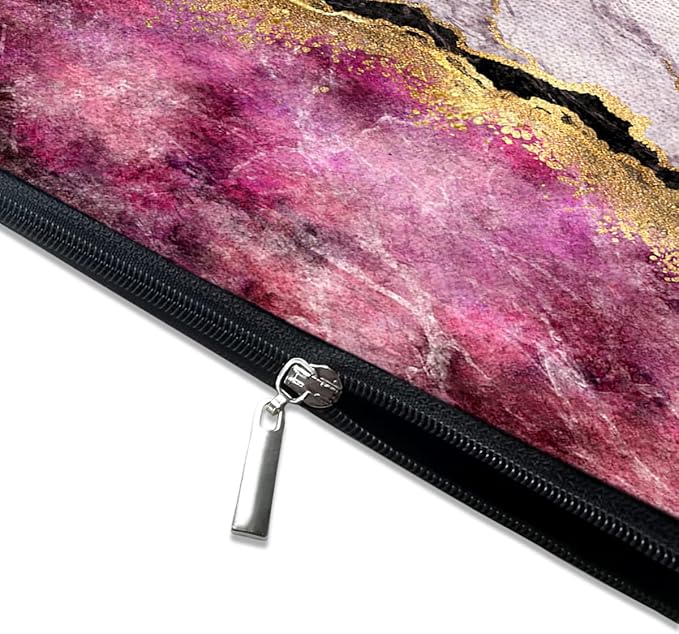 Givotin Cute Makeup Bag for Purse Canvas Waterproof Funny Cosmetic Bags for Women Zipper Travel Toiletry Pouch-Wine Marble Makeup Bags