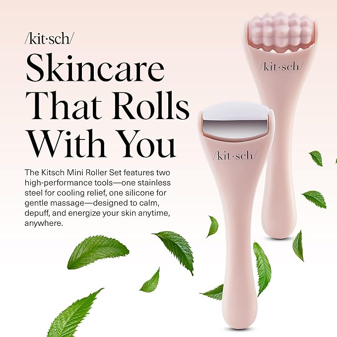 Kitsch Mini Ice Roller for Face Tool Set – Cooling Face Rollers - Blush