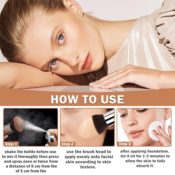 QIUFSSE Air Brush Makeup Foundation for Mature Skin (02 Beige)