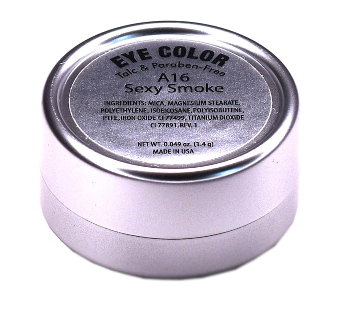 Pure Ziva Sexy Smoke Dark Grey Iron Charcoal Matte Pressed Powder Single Vegan Eyeshadow; Talc, Paraben & Cruelty Free