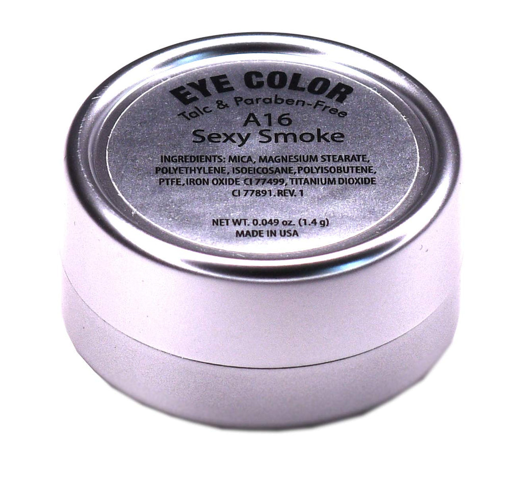 Pure Ziva Sexy Smoke Dark Grey Iron Charcoal Matte Pressed Powder Single Vegan Eyeshadow; Talc, Paraben & Cruelty Free