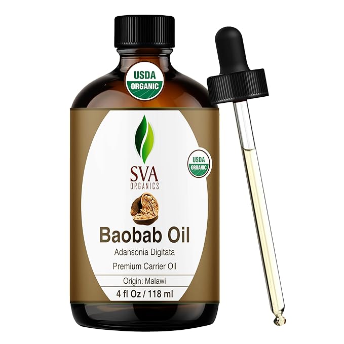 SVA ORGANICS Baobab Seed Carrier Oil with Dropper, 4 Fl Oz (118 ml)