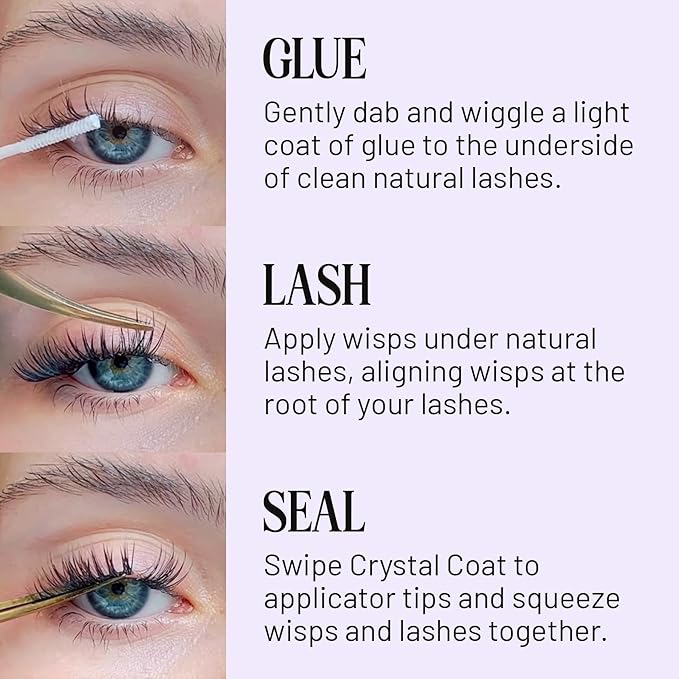 Lilac St - Dawn Natural Faux Eyelash Clusters (10mm, 3 Pack) - No "Makeup" Look - DIY Lash Extension Wisps - Lightweight & Lifelike - Lasts 10 Days - Cruelty Free, Vegan, Women Founded - 30 Lashes