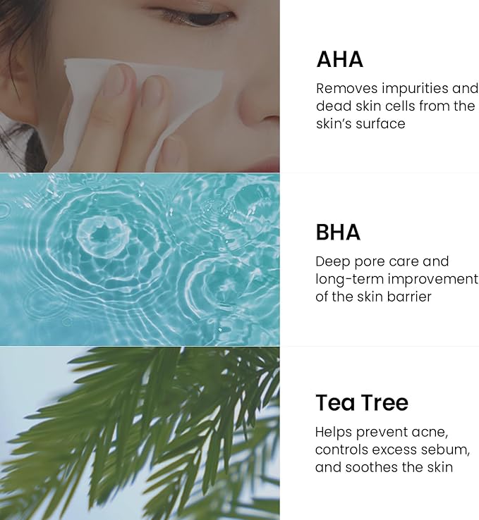 coxir AHA BHA Pore Clearing Toner with Niacinamide & Tea Tree, Korean Skincare for Pore Minimizing, Blackhead & Oil Control [150ml / 5.07 fl.oz]