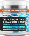 Anti-Aging Face Moisturizer with Retinol, Collagen & Hyaluronic Acid - Moisturizer Face Cream for Women & Men - Visibly Firming & Hydrating Neck Cream - Day & Night Skin Care - 1.7 fl oz