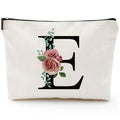 Comanro Initial A-Z Personalized Letter Makeup Bag, Monogrammed Bridesmaid Gifts/Presents Cosmetic Bag, Portable Stationery Storage Organizer Pouch, Friendship Love Travel Makeup Bags