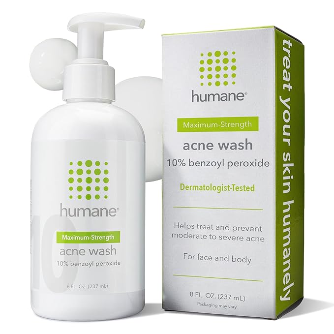 humane Benzoyl Peroxide Acne Body Wash - Non-Foaming - 10% Maximum-Strength