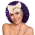 YFONG 100% Mulberry Silk Bonnet for Sleeping Women Men, Large Double Layer