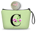 Birthday Thank You Appreciation Monogrammed Gifts for Mom Aunt Teacher Sister Friend Coworkers Bride Bridesmaid Makeup Cosmetic Bag with Mirror Mothers Day Christmas Graduation C