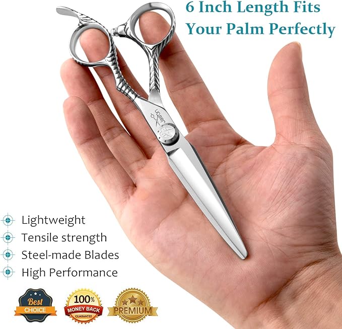 JASON Hair Cutting Scissors Shears - 6" Professional Barber Shear Haircut