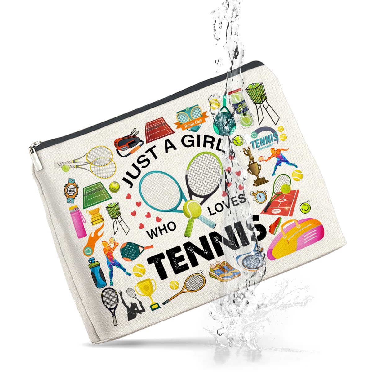 UPNEGE Tennis Gifts for Teens Women Tennis Lover Accessories Makeup Bag