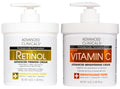 Advanced Clinicals Collagen Peptides Body Lotion + Hyaluronic Acid Moisturizer 2PC Skincare Set For Women & Men | Dry Skin Moisturizing Body Cream Helps Diminish Appearance Of Crepey Skin, 2PC Bundle