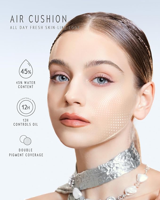 TIMEPHORIA Timeless Lumina Matte Cover Cushion Foundation -01 Creme, Full Coverage Air Cushion, Lightweight & Natural Flawless Matte Finish, 12H Oil Control, Long-Lasting, Waterproof, Sweatproof