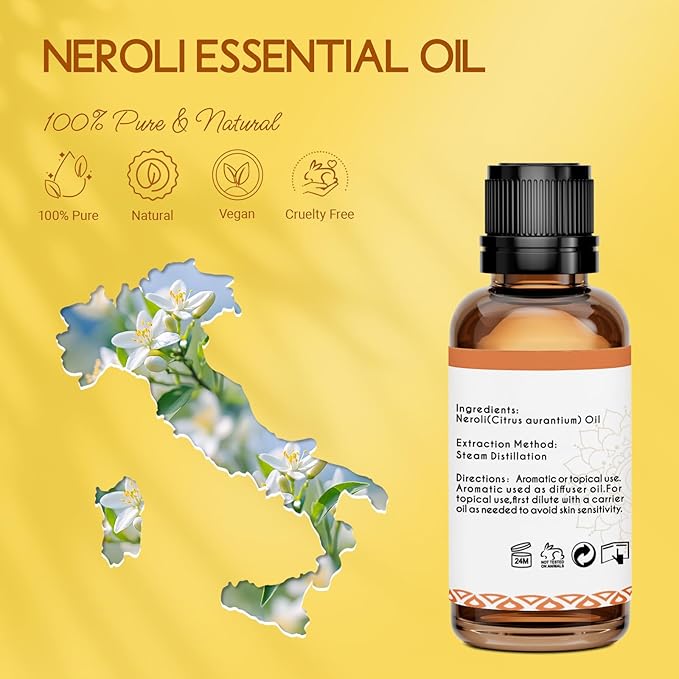 LOTUSJOY Neroli Essential Oil for Skin Diffuser Room Spray, 1 Oz