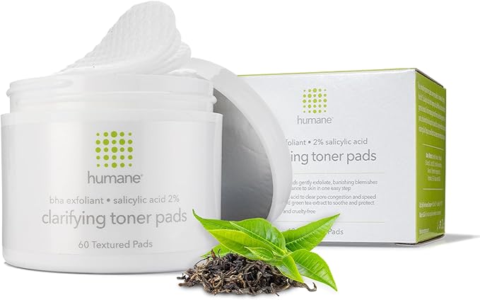Humane Clarifying Toner Pads for Face - 2% BHA Liquid Salicylic Acid