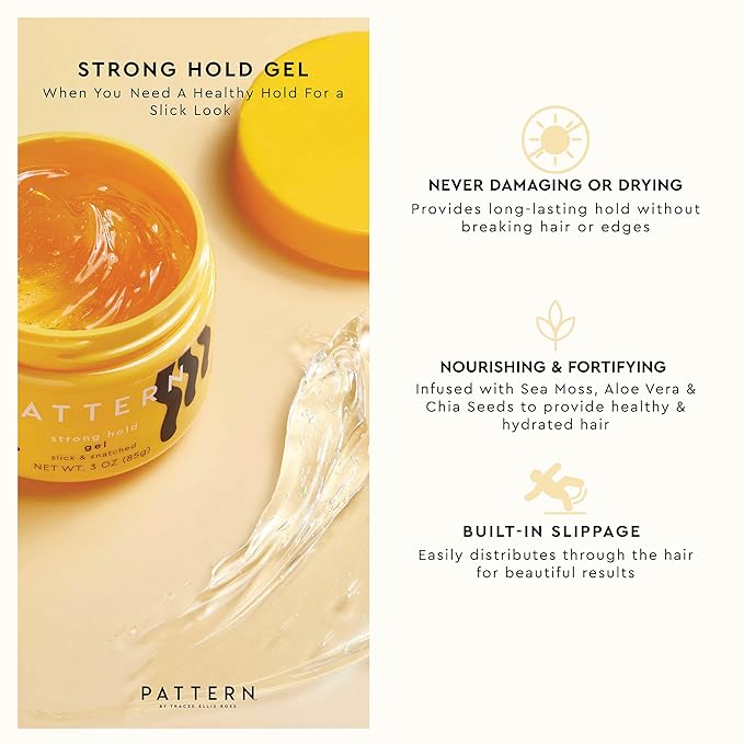 PATTERN Beauty by Tracee Ellis Ross Strong Hold Hair Gel, firm Hold w Sea Moss for Curly Hair 3a-4c