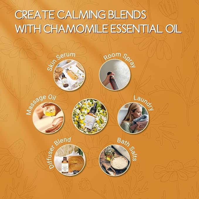LOTUSJOY Chamomile Essential Oil for Skin Body Hair Diffuser, 1 Oz