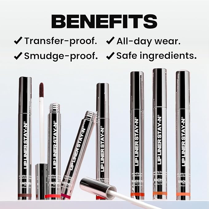 Sacheu Lip Liner STAY-N Peel Off Lip Stain, Longwear, nOOHde