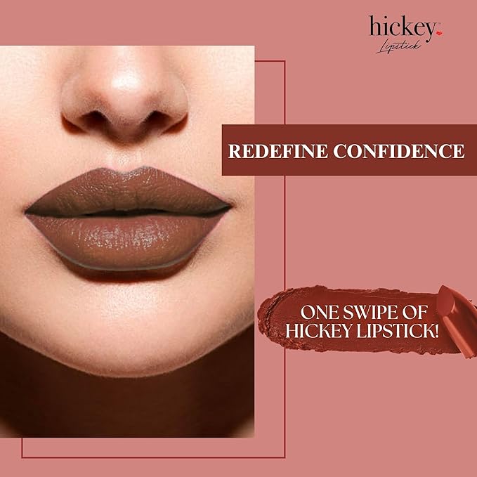 Hickey Refillable Pendant Lipstick, Make Out[Sheer Mauve Nude] – Wearable Satin Lip Color on a Chain, Refillable Clean Beauty, Full Lipstick Included