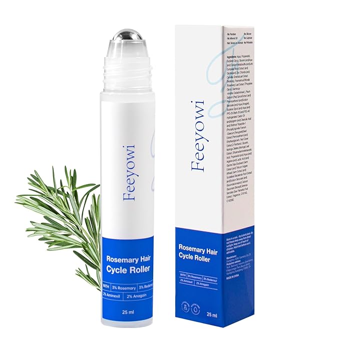 Rosemary Growth Serum with Redensyl and Anagain – Roll On 25 ml, Thicker & Stronger Strands, Helps Reduce Fall & Stimulates Follicles, Supports Volume for All Types
