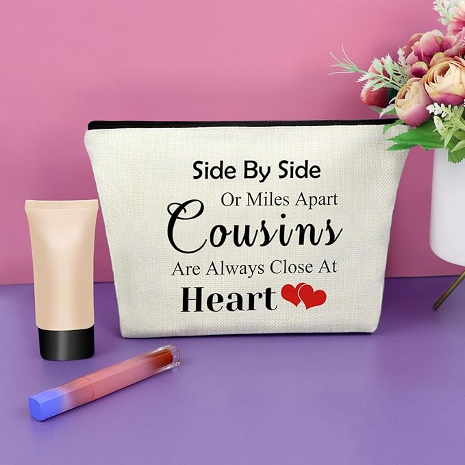 Sazuwu Cousin Gifts for Women Makeup Bag Birthday Gifts for Favorite Cousin Inspirational Gifts for Cousin Cosmetic Bag Encouragement Gifts for Sister Christmas Graduation Gifts Travel Pouch