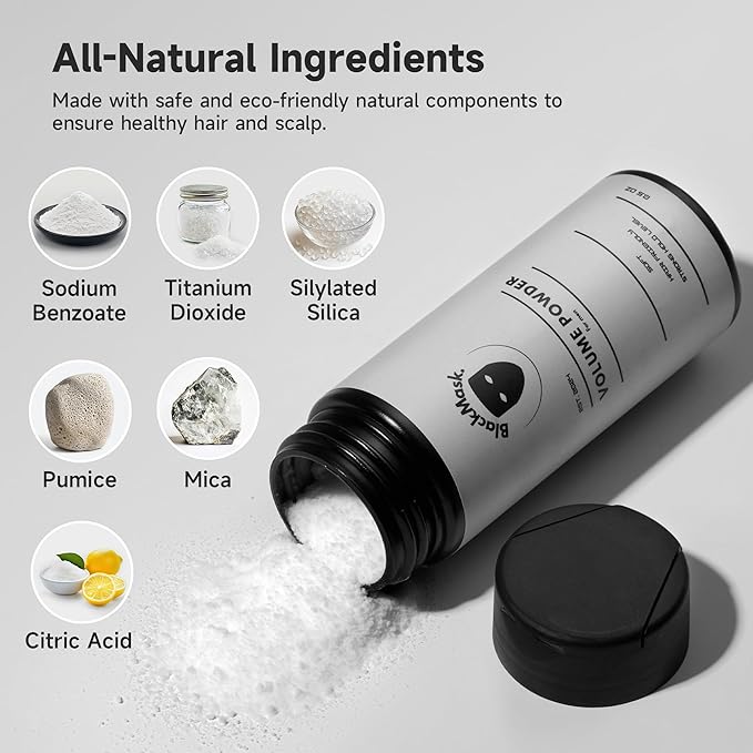 BlackMask Texture Powder for Men, Easy to Apply - Instantly Adds Texture & Volume, Strong Hold, Hair Powder for Men (Pack of 2)