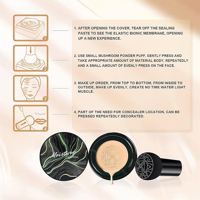 Cushion Foundation Concealer for Older Women CC Cream 2 PCS Medium Deep