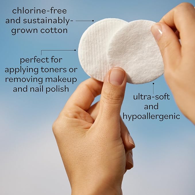 Sky Organics Organic Cotton Rounds 300ct, Chlorine-Free, for Sensitive Skin