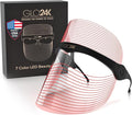 GLO24K LED Face Mask with 7 Color Modes - Red Light Facial Beauty Mask, Rechargeable Skin Care Device for At-Home Use, Full-Face Coverage for Radiant-Looking Skin (Clear)