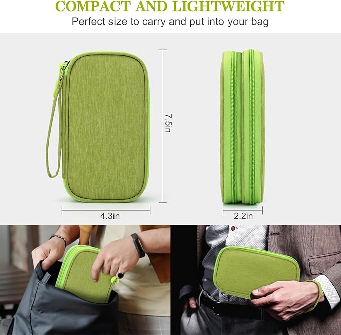 FYY Electronic Organizer, Travel Tech Pouch Bag, Cable Organizer Green