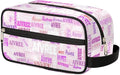 Personalized Makeup Bag with Name for Women Light Pale Pink Background