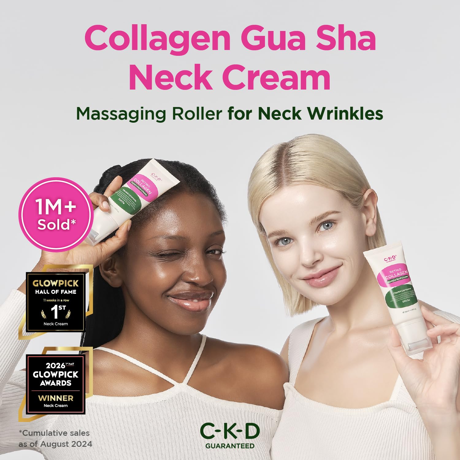 CKD Retinal Collagen Gua Sha Neck Cream, Cooling Massage Head